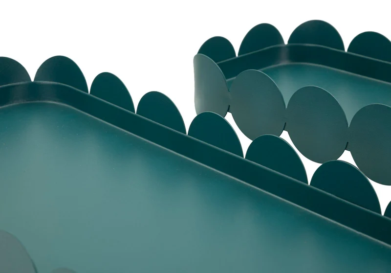 Svuotatasche Saturno Rett, Ottanio Coppia 40x16,5x4,5 cm in Metallo Verde acqua