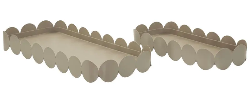 Svuotatasche Saturno Rett, Tortora Coppia 40x16,5x4,5 cm in Metallo Grigio tortora