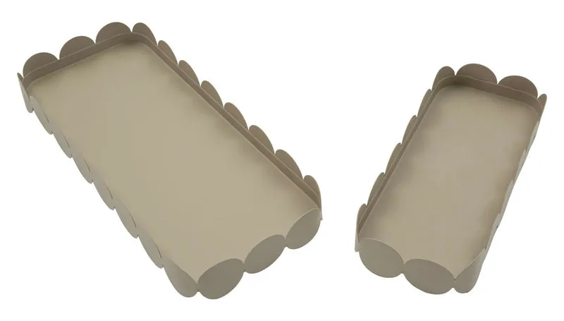 Svuotatasche Saturno Rett, Tortora Coppia 40x16,5x4,5 cm in Metallo Grigio tortora