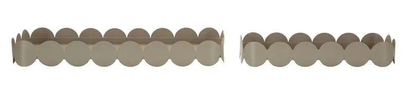 Svuotatasche Saturno Rett, Tortora Coppia 40x16,5x4,5 cm in Metallo Grigio tortora