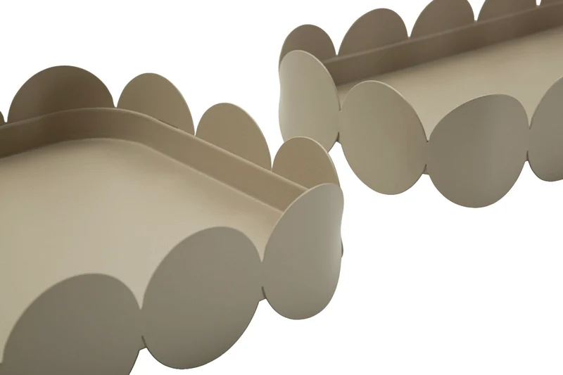 Svuotatasche Saturno Rett, Tortora Coppia 40x16,5x4,5 cm in Metallo Grigio tortora