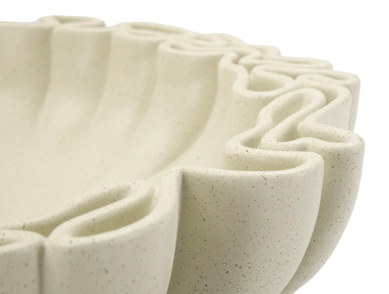 Svuotatasche Stons 30,5x29x7,5 cm in Resina Crema