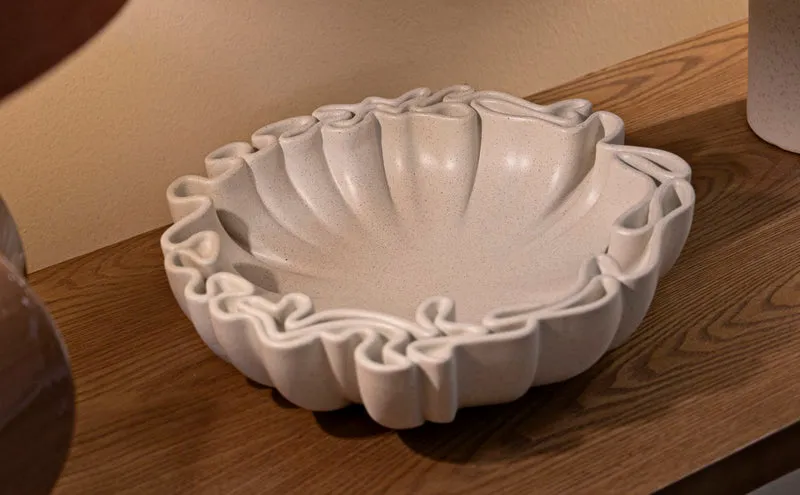 Svuotatasche Stons 30,5x29x7,5 cm in Resina Crema