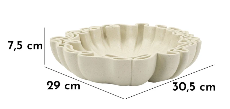 Svuotatasche Stons 30,5x29x7,5 cm in Resina Crema