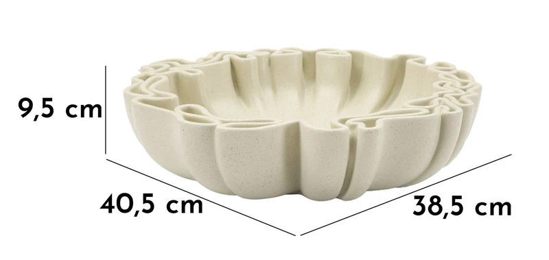 Svuotatasche Stons 40,5x38,5x9,5 cm in Resina Crema