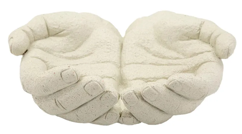 Svuotatasche Hands Stons 22,7x20x7,3 cm in Resina Crema