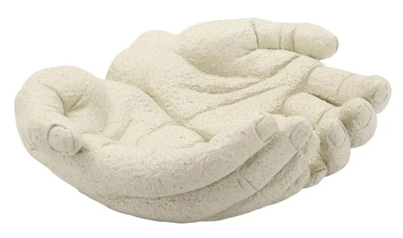 Svuotatasche Hands Stons 22,7x20x7,3 cm in Resina Crema
