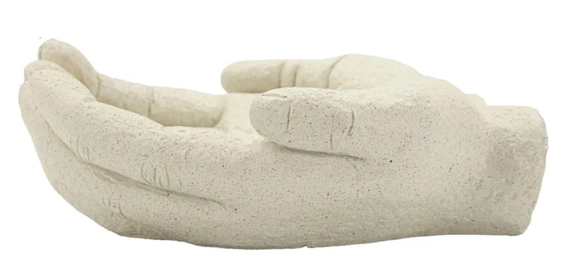 Svuotatasche Hands Stons 22,7x20x7,3 cm in Resina Crema
