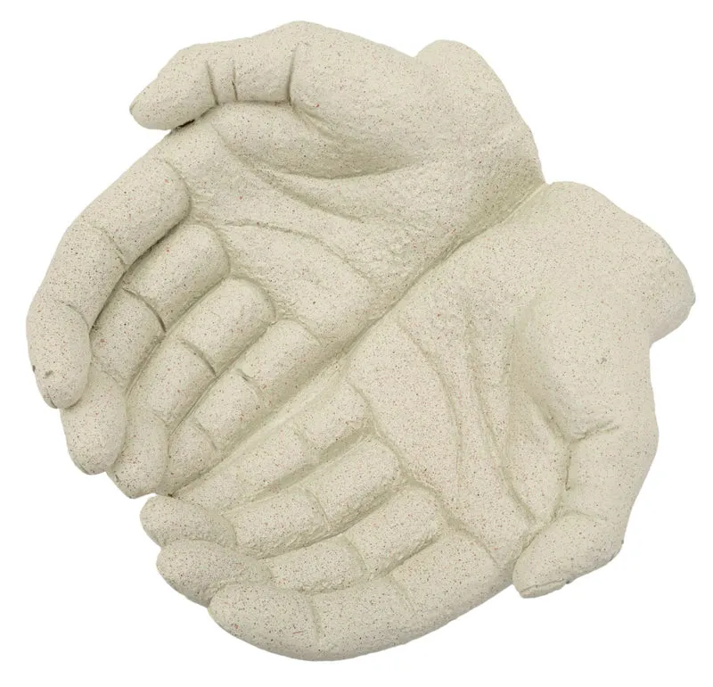 Svuotatasche Hands Stons 22,7x20x7,3 cm in Resina Crema