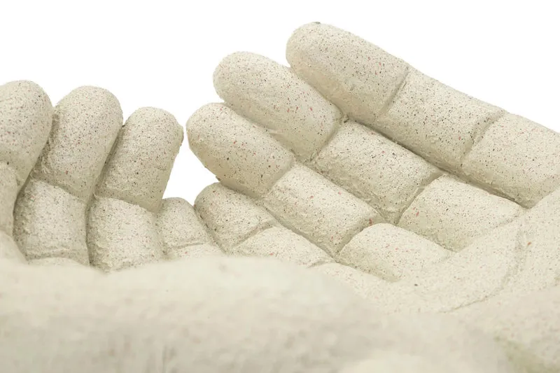Svuotatasche Hands Stons 22,7x20x7,3 cm in Resina Crema