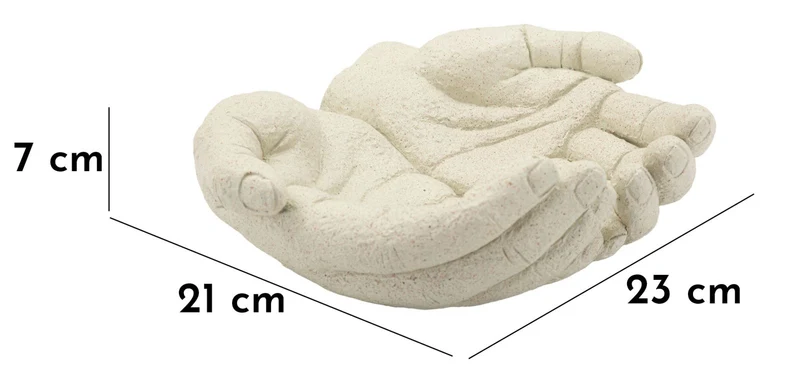 Svuotatasche Hands Stons 22,7x20x7,3 cm in Resina Crema
