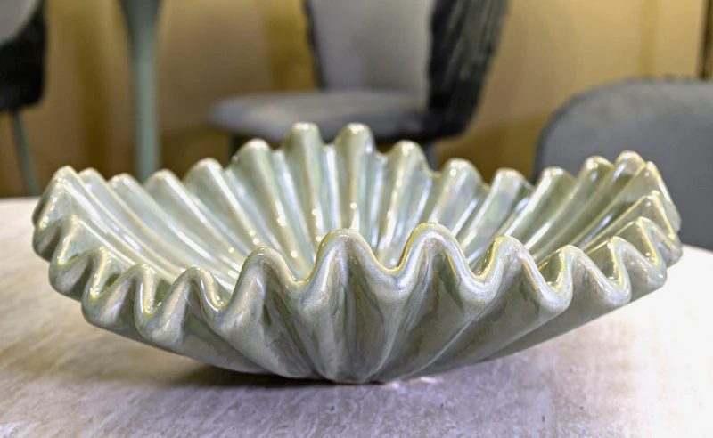 Svuotatasche Venice Ø40x13 cm in Ceramica Verde
