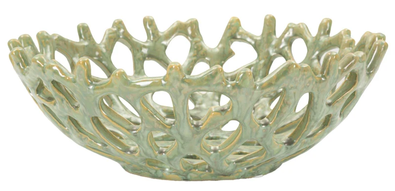 Svuotatasche Coral Ø35x13 cm in Ceramica Verde