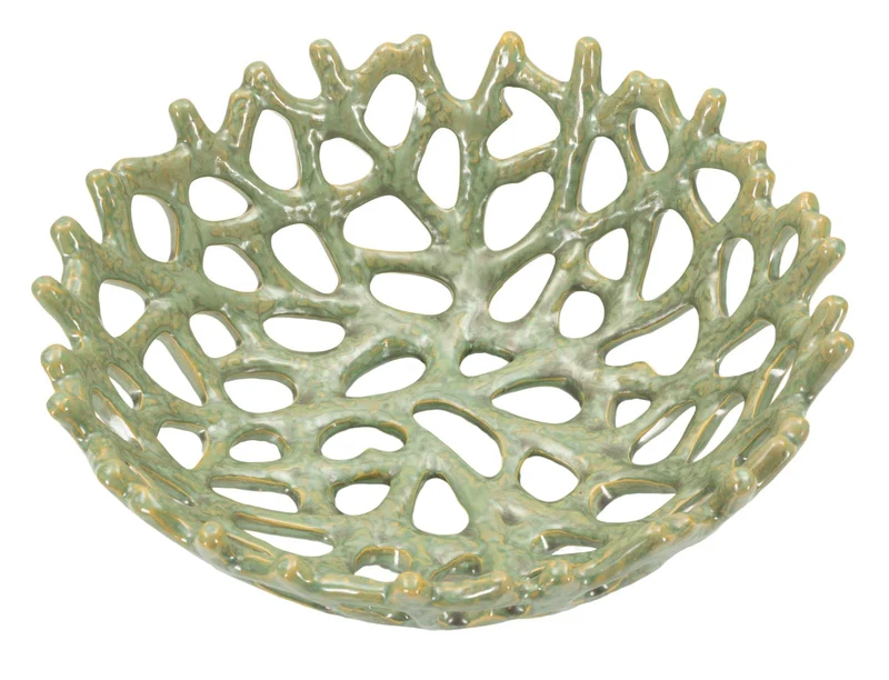 Svuotatasche Coral Ø35x13 cm in Ceramica Verde