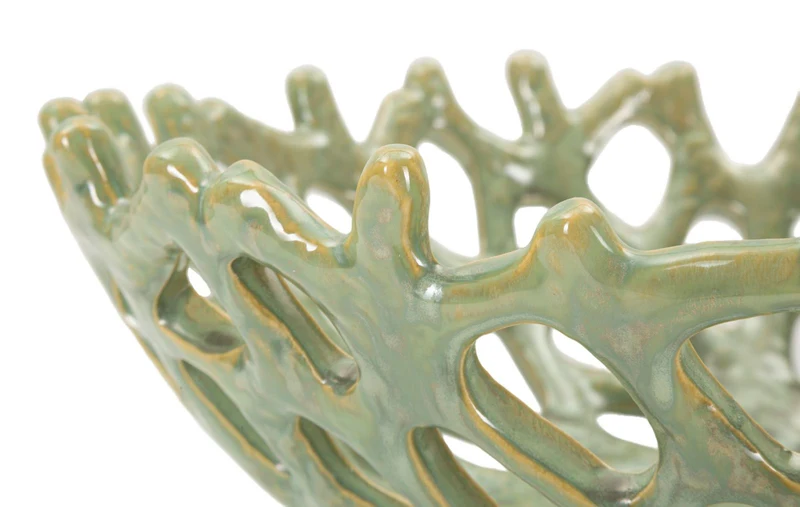 Svuotatasche Coral Ø35x13 cm in Ceramica Verde