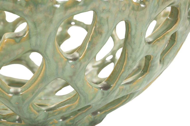 Svuotatasche Coral Ø35x13 cm in Ceramica Verde