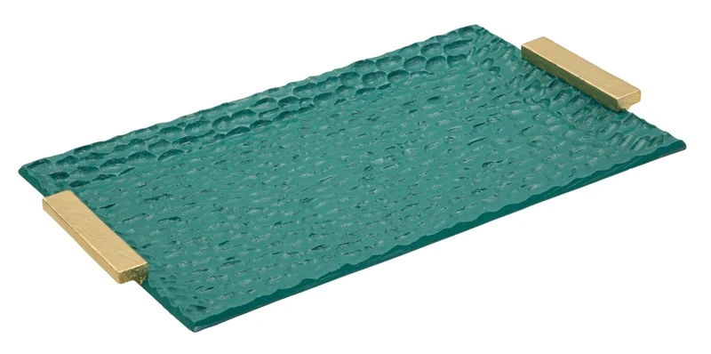 Svuotatasche Grent 34x19,5x3 cm in Resina Verde e Oro