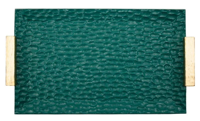 Svuotatasche Grent 34x19,5x3 cm in Resina Verde e Oro
