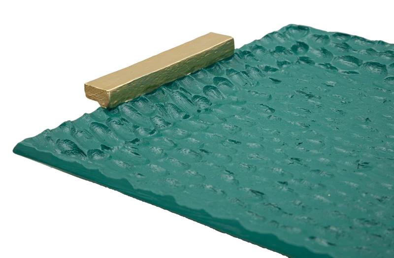 Svuotatasche Grent 34x19,5x3 cm in Resina Verde e Oro