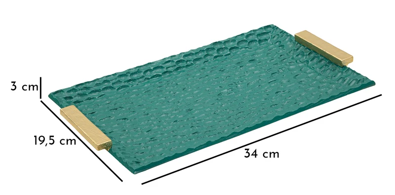 Svuotatasche Grent 34x19,5x3 cm in Resina Verde e Oro