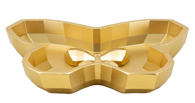 Svuotatasche Butterfly 20,5x17,5x3 cm in Resina Oro
