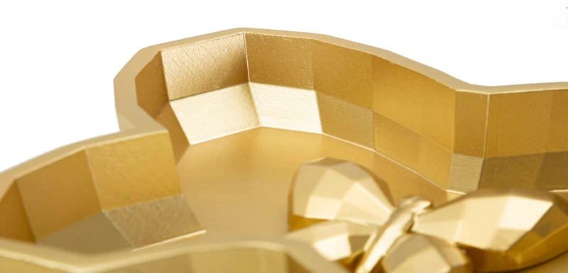 Svuotatasche Butterfly 20,5x17,5x3 cm in Resina Oro