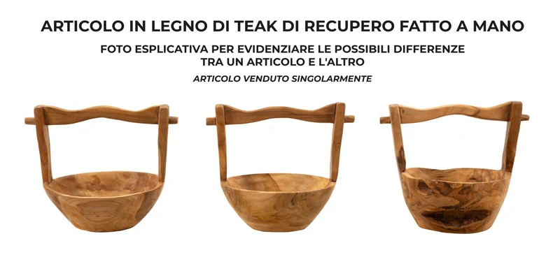 Svuotatasche Timbo 32x25x27 cm in Teak Riciclato