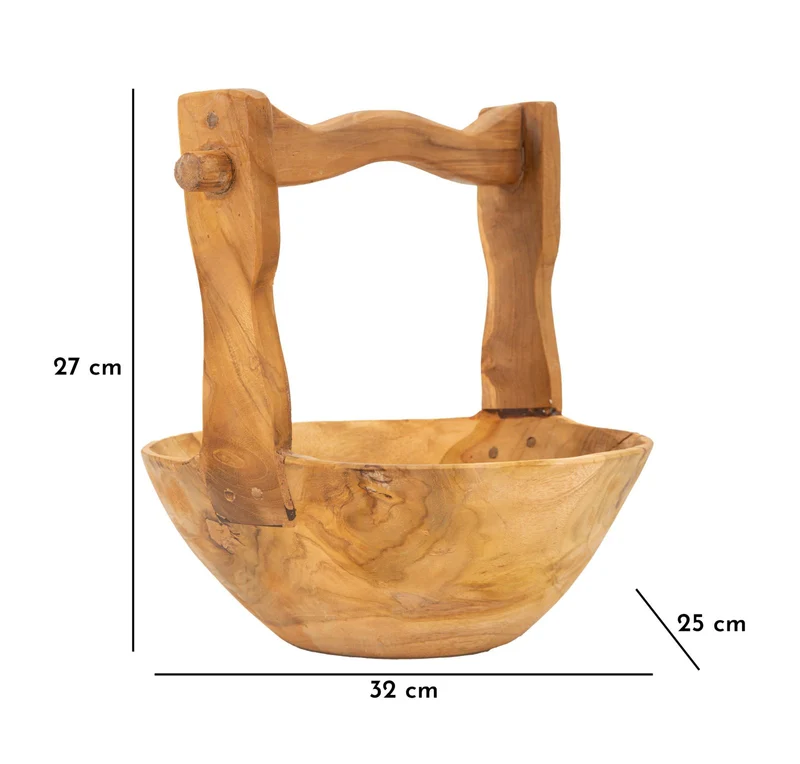 Svuotatasche Timbo 32x25x27 cm in Teak Riciclato