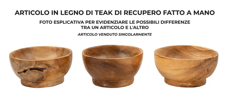 Svuotatasche Butot Ø15x8 cm in Teak Riciclato