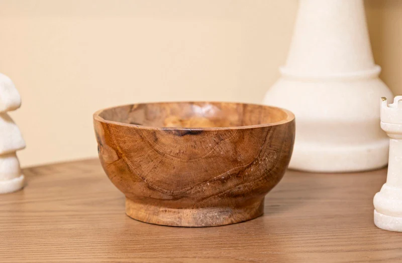 Svuotatasche Butot Ø15x8 cm in Teak Riciclato