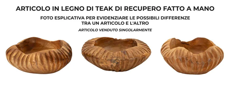 Svuotatasche Geris Ø19x8 cm in Teak Riciclato