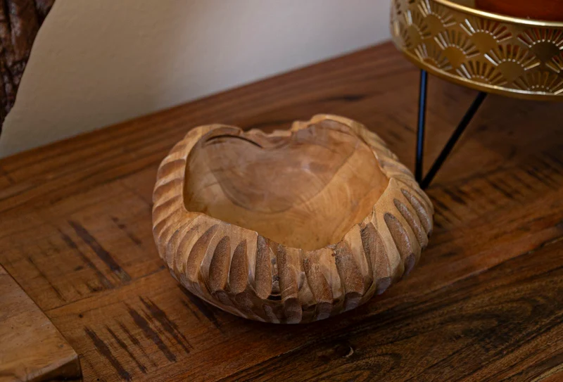 Svuotatasche Geris Ø19x8 cm in Teak Riciclato