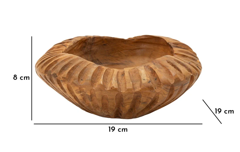 Svuotatasche Geris Ø19x8 cm in Teak Riciclato