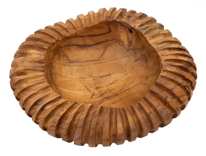 Svuotatasche Geris Ø29x7 cm in Teak Riciclato