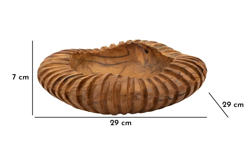 Svuotatasche Geris Ø29x7 cm in Teak Riciclato