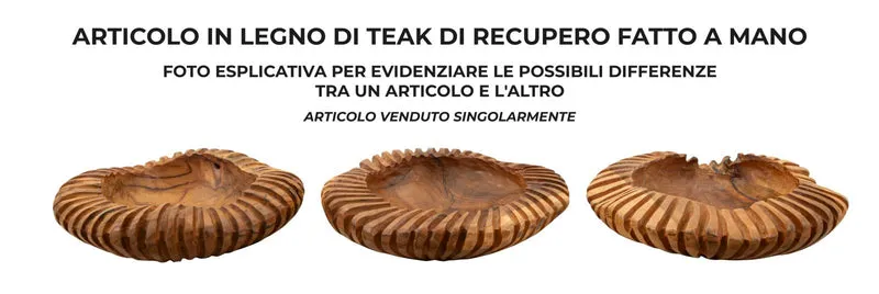 Svuotatasche Geris Ø35x7 cm in Teak Riciclato