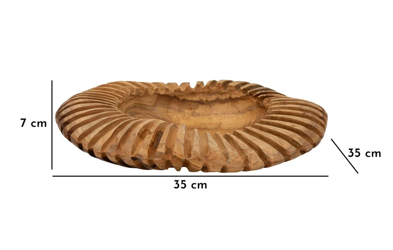 Svuotatasche Geris Ø35x7 cm in Teak Riciclato