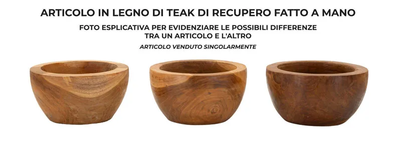 Svuotatasche Erusi Simple Ø15x9,5 cm in Teak Riciclato