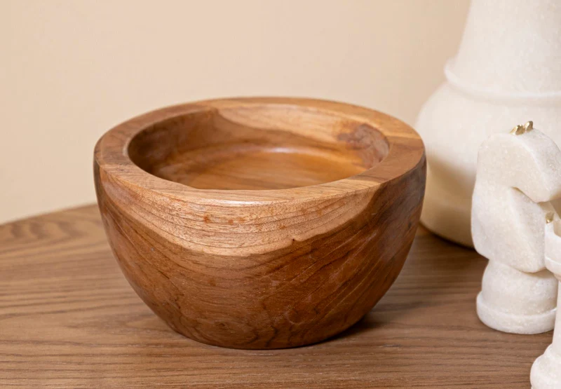 Svuotatasche Erusi Simple Ø15x9,5 cm in Teak Riciclato