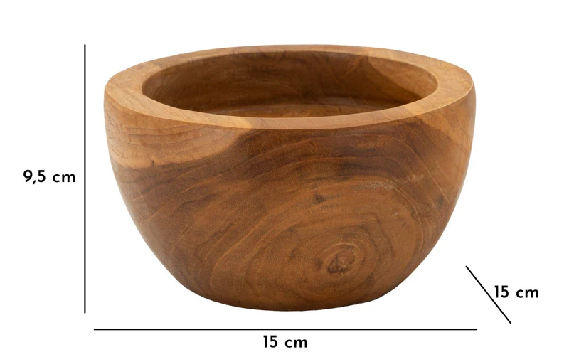 Svuotatasche Erusi Simple Ø15x9,5 cm in Teak Riciclato
