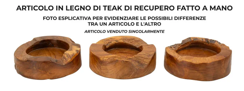 Svuotatasche Erusi Plus Ø21x6 cm in Teak Riciclato