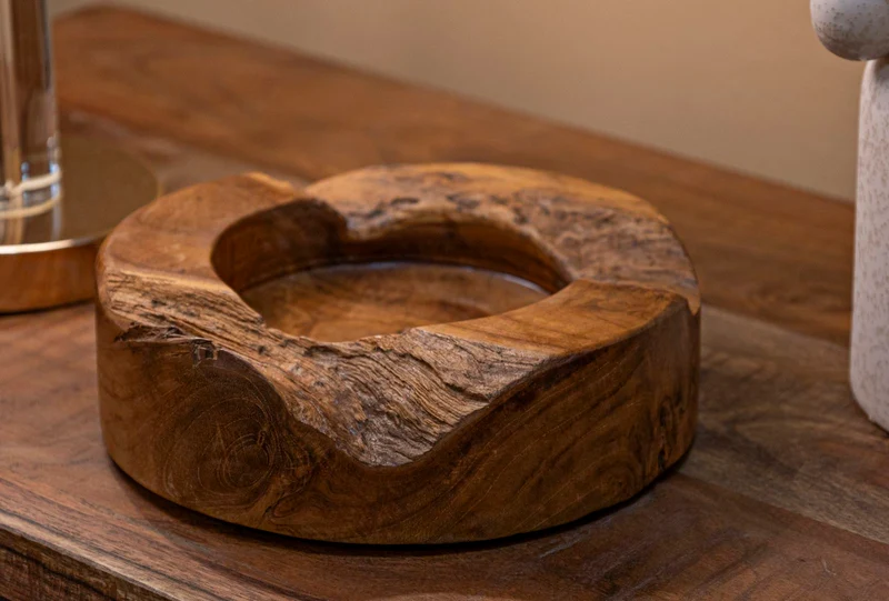 Svuotatasche Erusi Plus Ø21x6 cm in Teak Riciclato