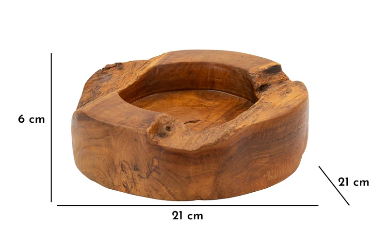 Svuotatasche Erusi Plus Ø21x6 cm in Teak Riciclato