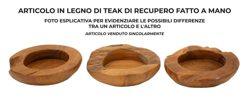 Svuotatasche Erusi Ø20x6 cm in Teak Riciclato