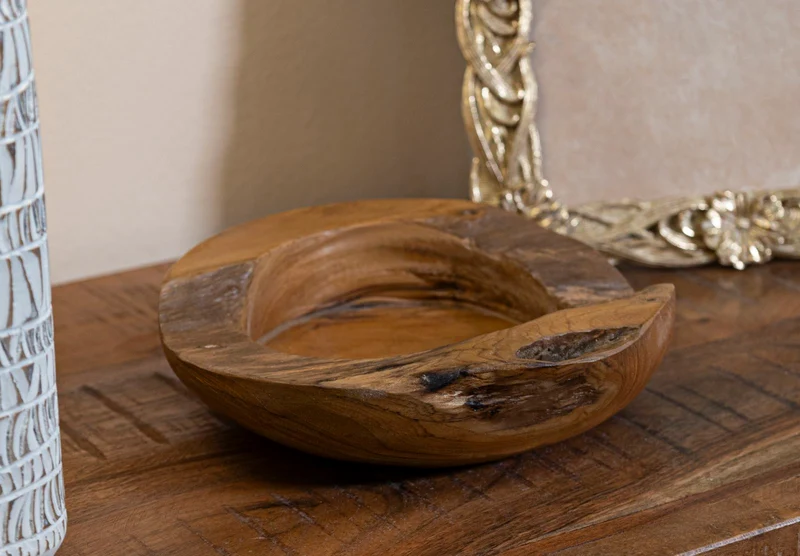 Svuotatasche Erusi Ø20x6 cm in Teak Riciclato