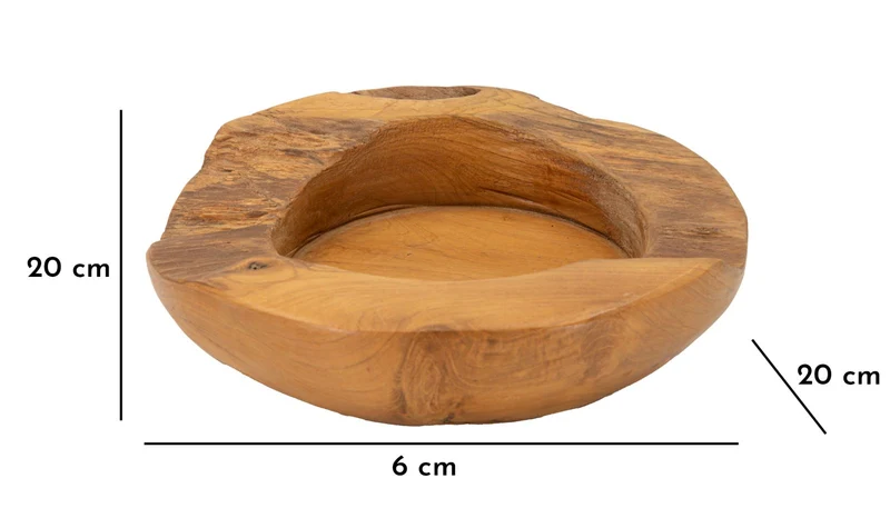Svuotatasche Erusi Ø20x6 cm in Teak Riciclato