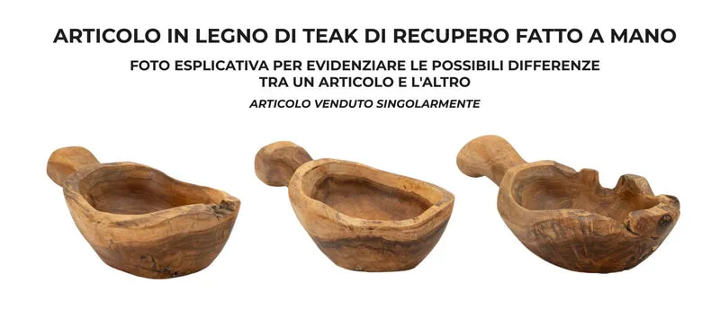 Svuotatasche Spoon 36x16x8 cm in Teak Riciclato
