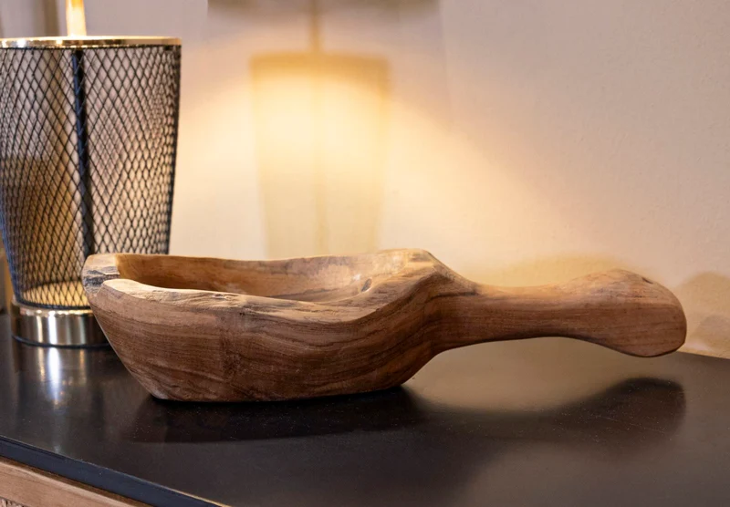 Svuotatasche Spoon 36x16x8 cm in Teak Riciclato
