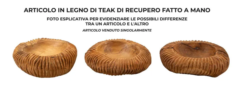 Svuotatasche Garit Ø32x11 cm in Teak Riciclato