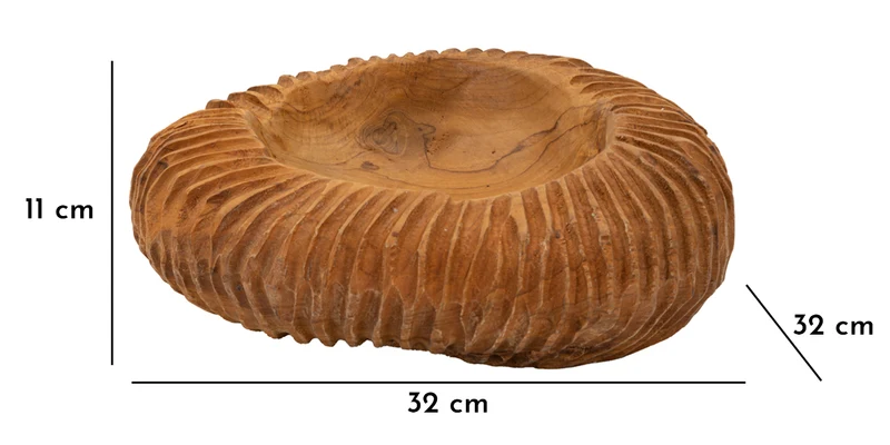 Svuotatasche Garit Ø32x11 cm in Teak Riciclato